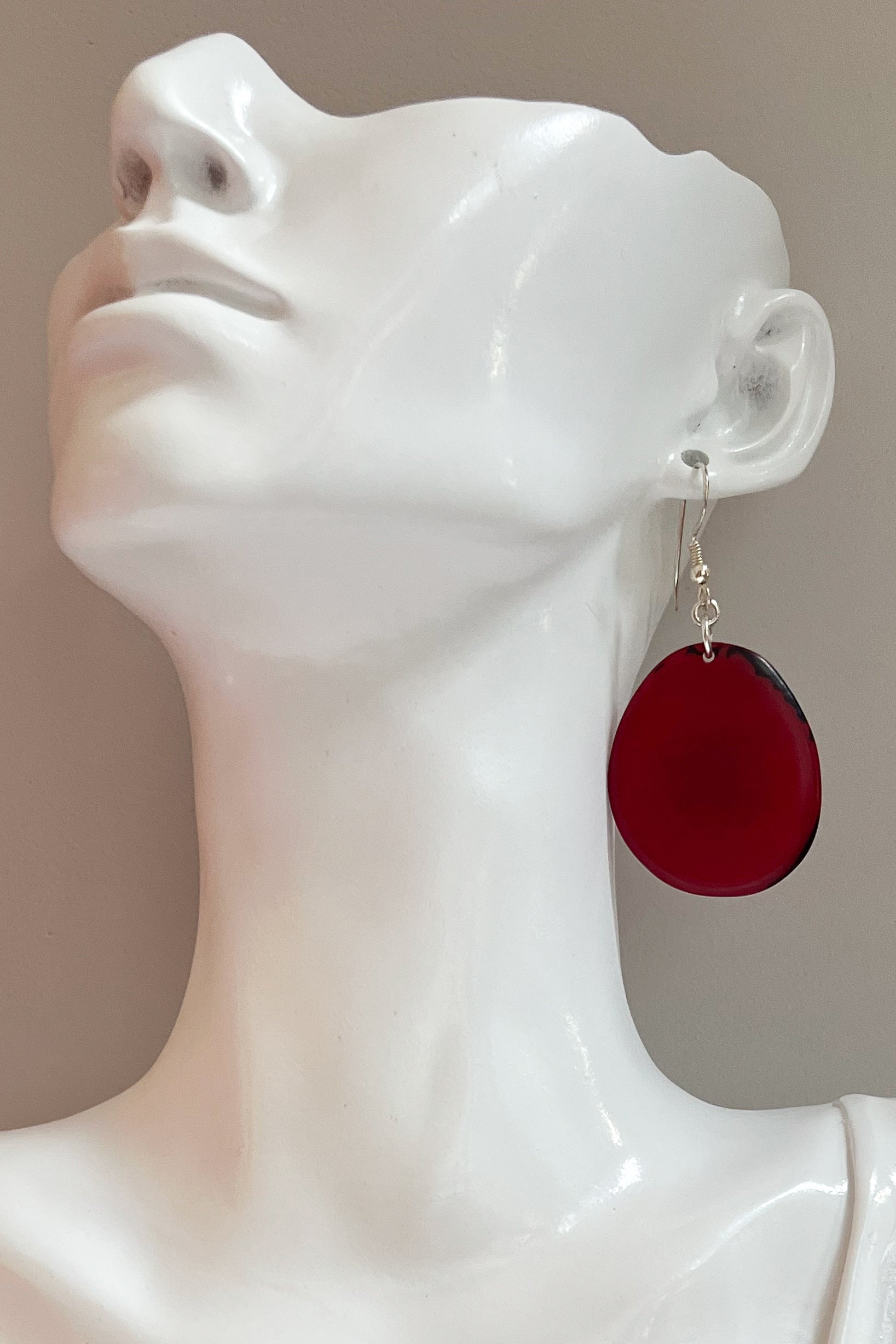 Folha Earrings Red