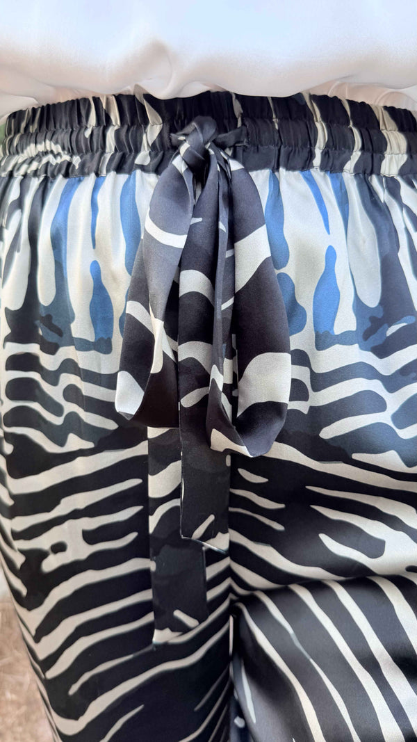 Blue Fans Aira Silk Pants