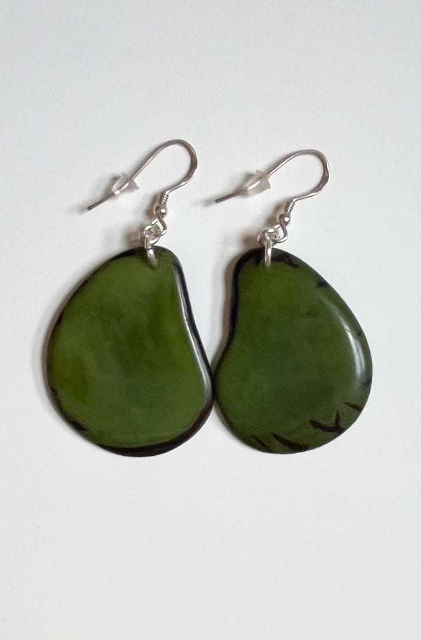 Folha Earrings Dark Green