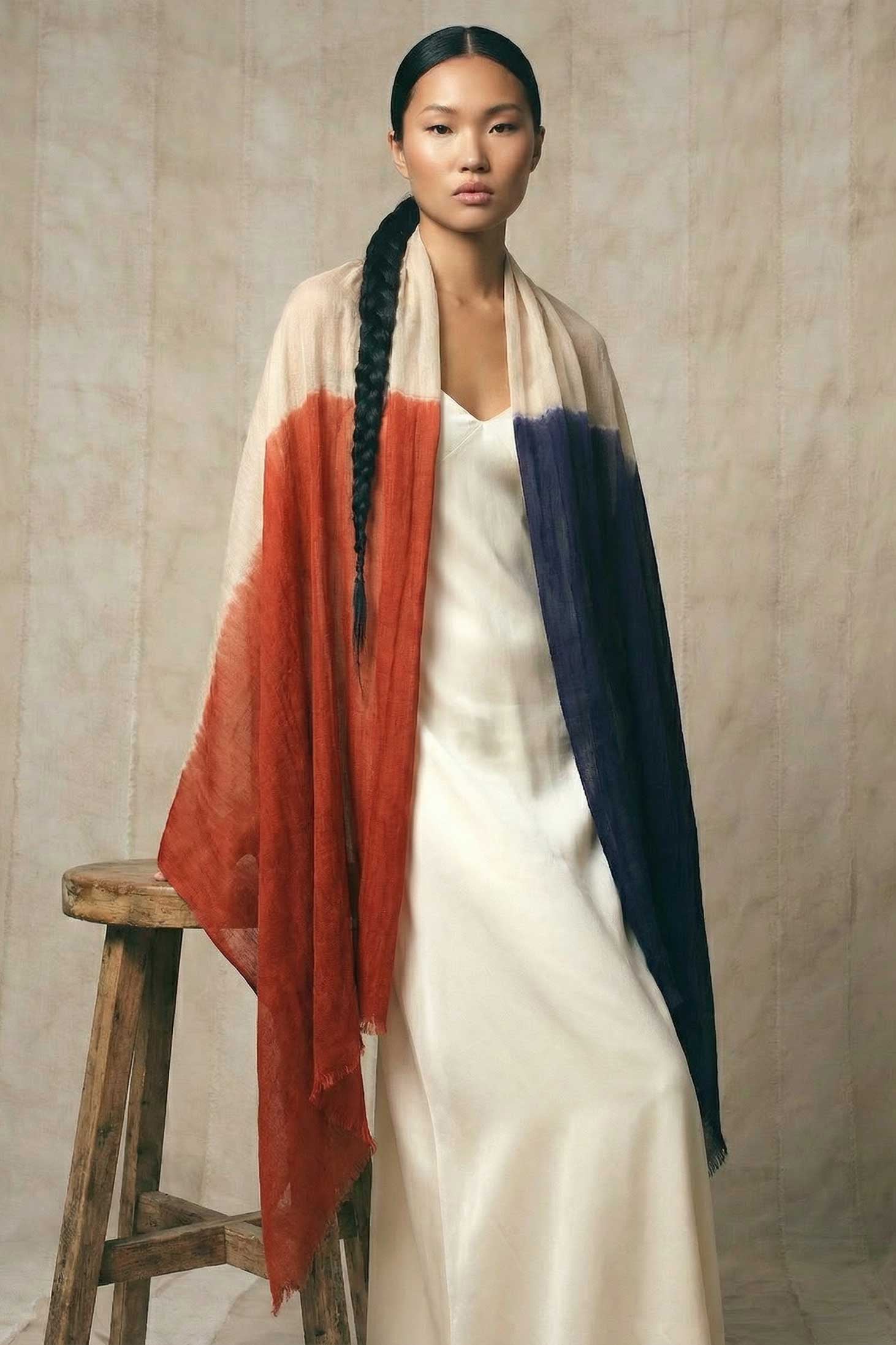 Horizon Dip Dyed Cashmere Shawl