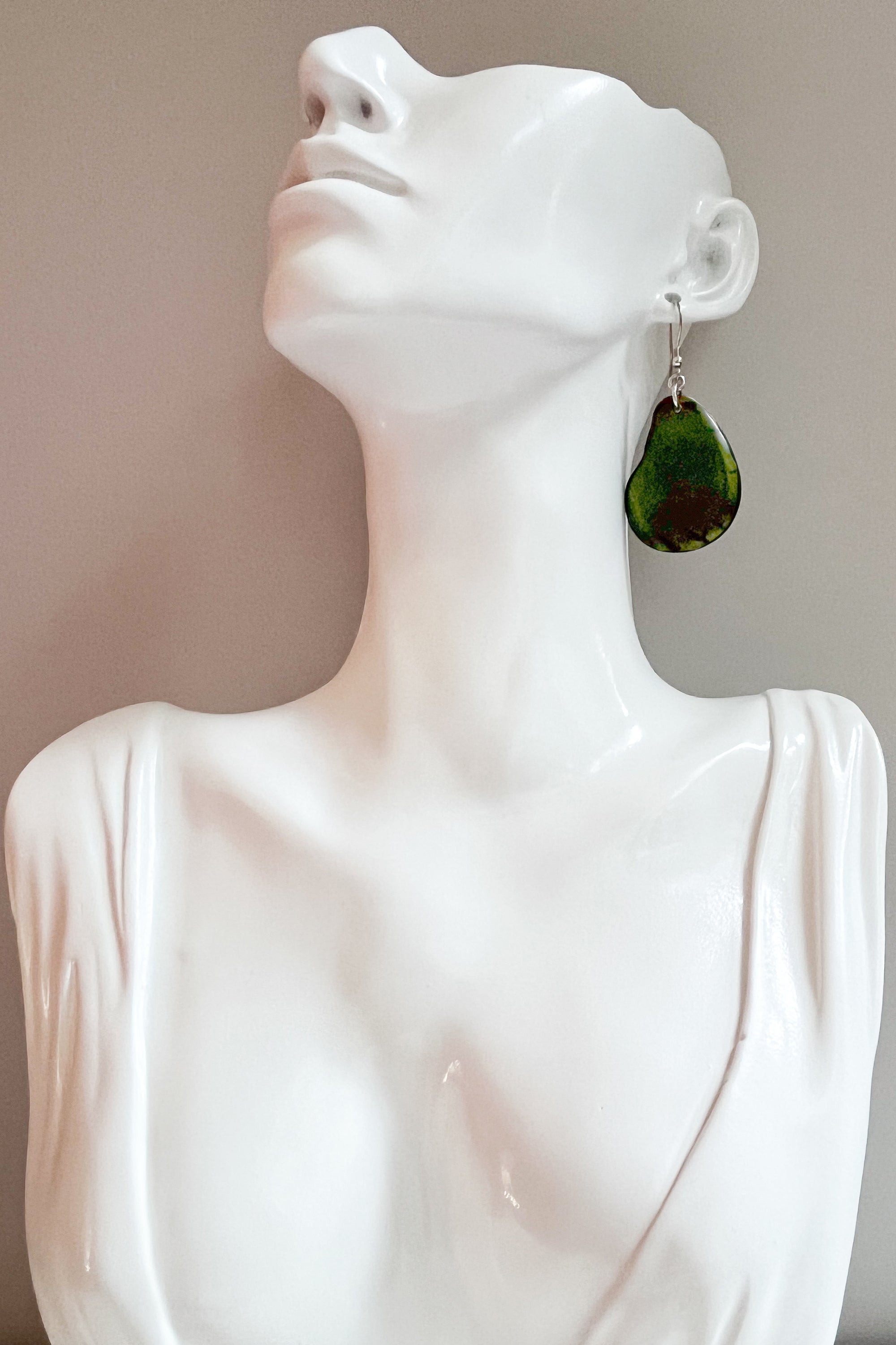 Folha Earrings Dark Green