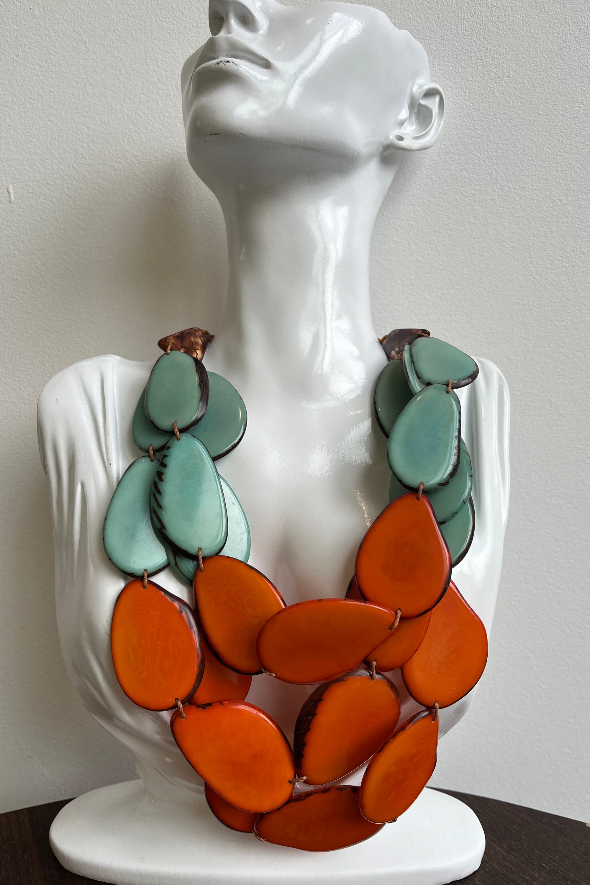 Petala Necklace Aqua/Orange