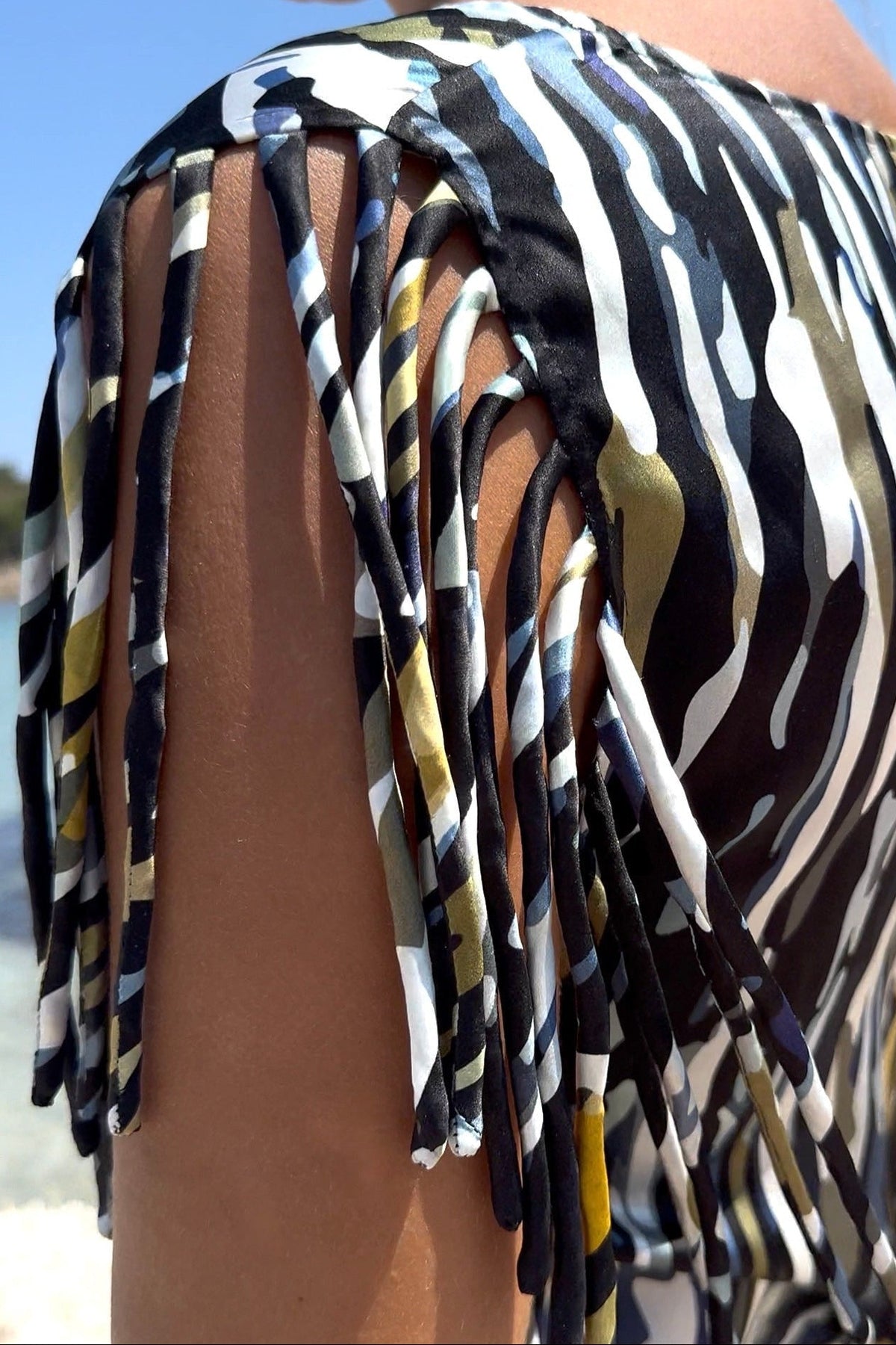 Seaweed Kaya Fringe Mini Silk Dress