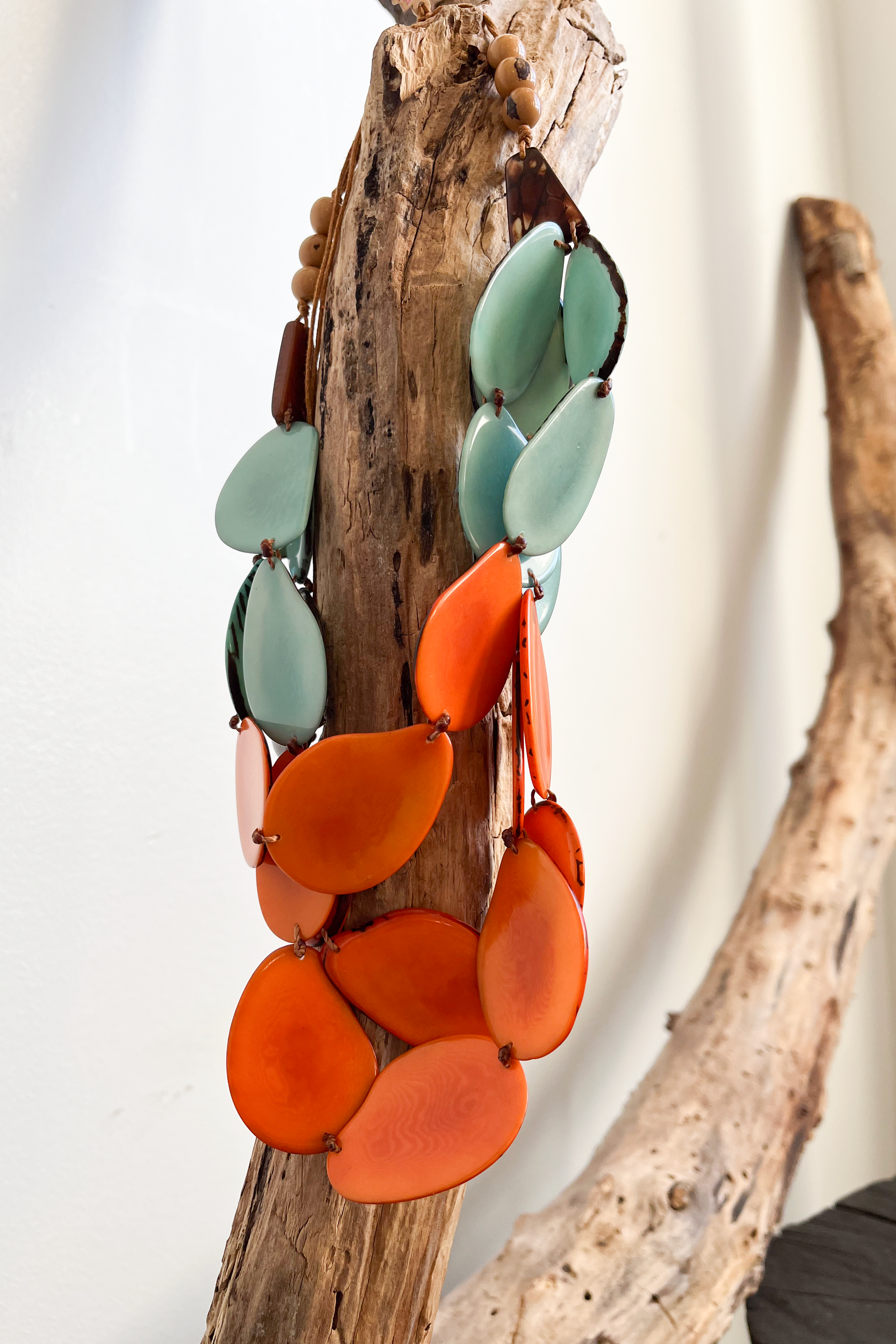 Petala Necklace Aqua/Orange